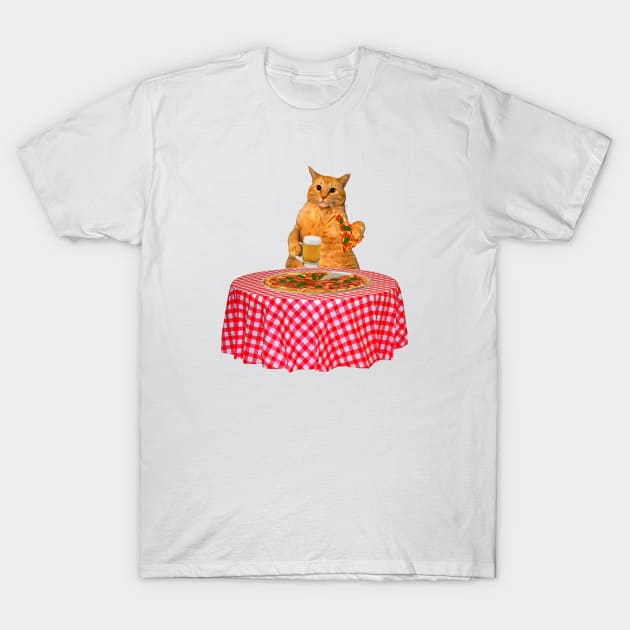 Pizza Cat T-Shirt by RawSunArt